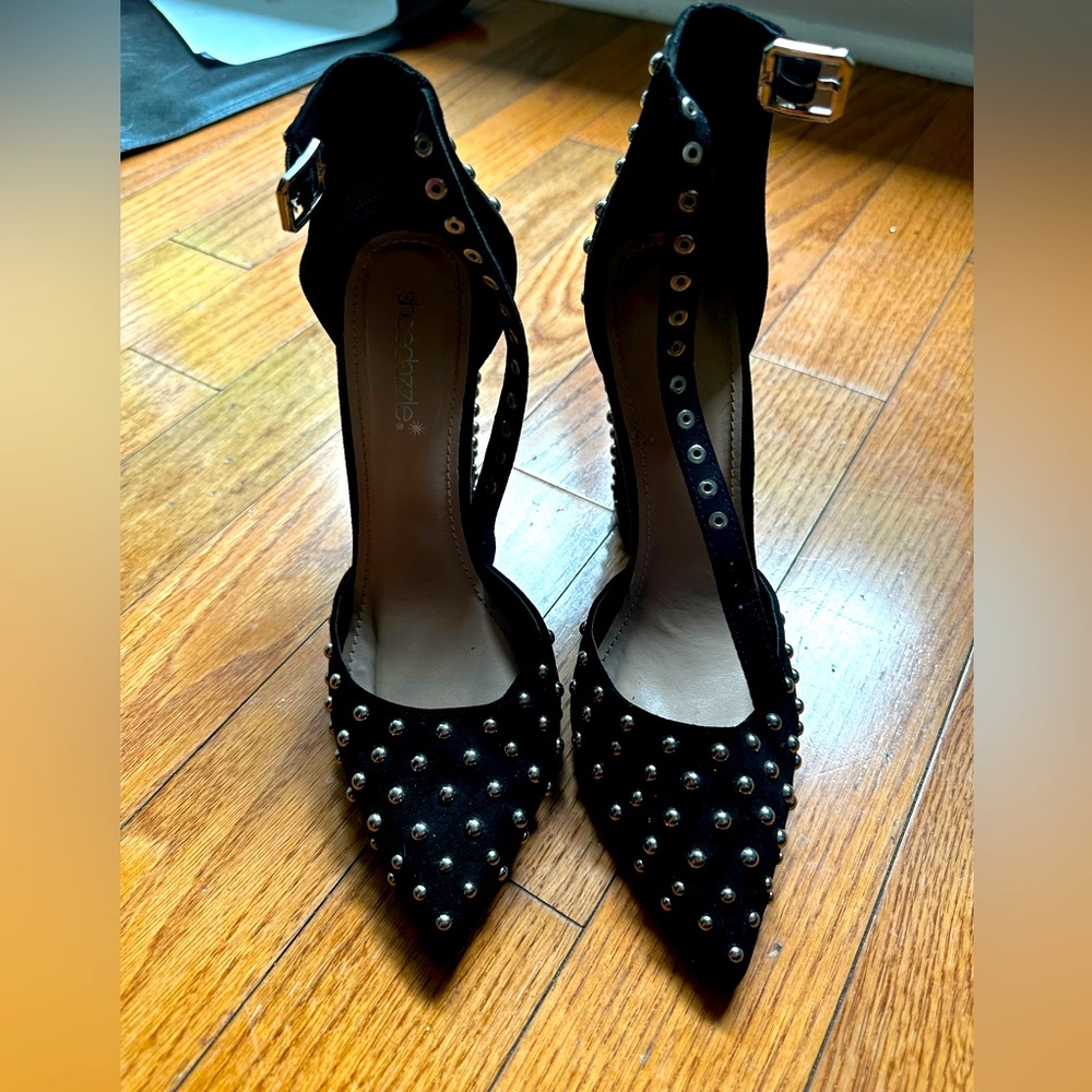 Studded heels with a strap